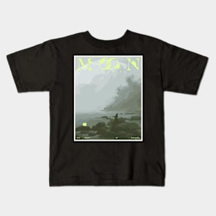Moon and landscape with cat Kids T-Shirt
